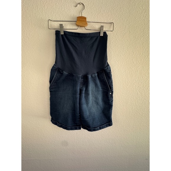 Motherhood Maternity Pants - Motherhood Maternity Secret Fit Belly Dark Wash Denim Shorts Cuffed Small